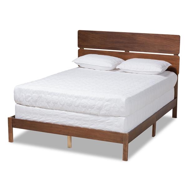baxton studio Baxton Studio Anthony Modern and Contemporary Walnut Brown Finished Wood King Size Panel Bed