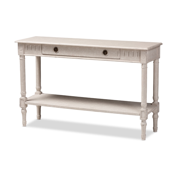 baxton studio Baxton Studio Ariella Country Cottage Farmhouse Whitewashed 1-Drawer Console Table