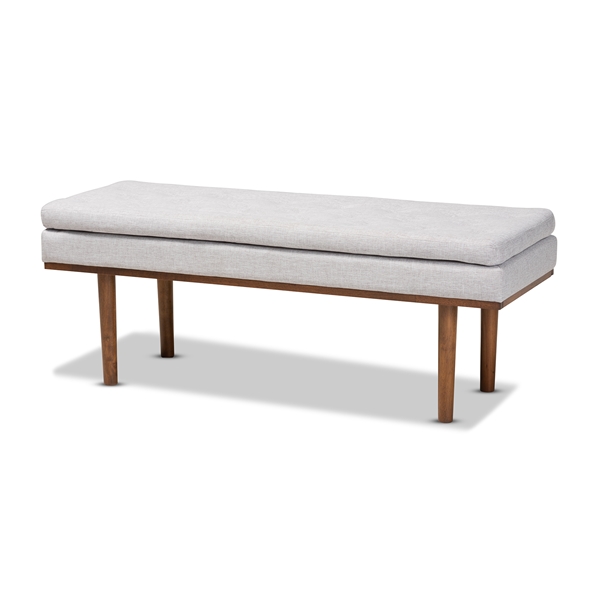 baxton studio Baxton Studio Arne Mid-Century Modern Greyish Beige Fabric Upholstered Walnut Finished Bench