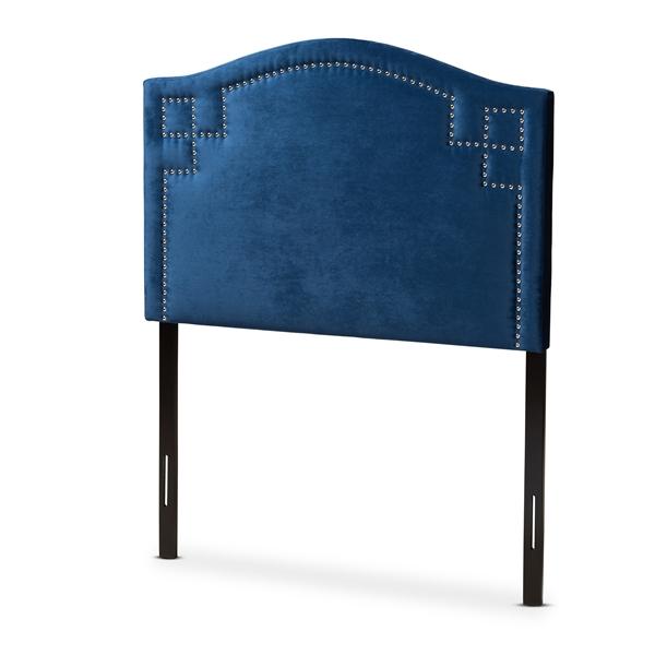 baxton studio Baxton Studio Aubrey Modern and Contemporary Royal Blue Velvet Fabric Upholstered Twin Size Headboard