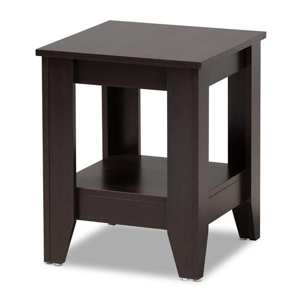 baxton studio Baxton Studio Audra Modern and Contemporary Dark Brown Finished Wood End Table