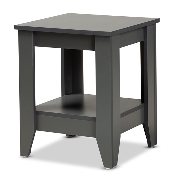 baxton studio Baxton Studio Audra Modern and Contemporary Grey Finished Wood Living Room End Table