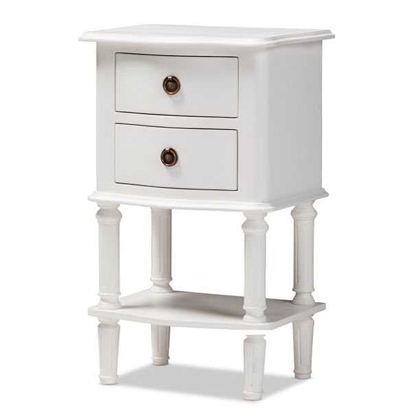 baxton studio Baxton Studio Audrey Country Cottage Farmhouse White Finished 2-Drawer Nightstand