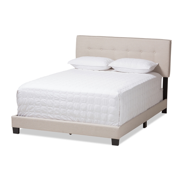 baxton studio Baxton Studio Audrey Modern and Contemporary Light Beige Fabric Upholstered Full Size Bed