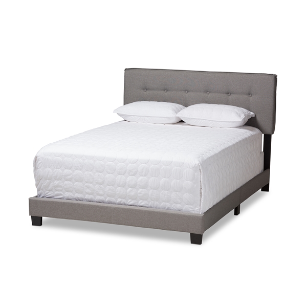 baxton studio Baxton Studio Audrey Modern and Contemporary Light Grey Fabric Upholstered King Size Bed