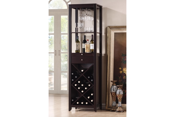 baxton studio Baxton Studio Austin Brown Wood Modern Wine Tower