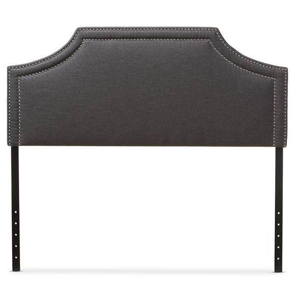 baxton studio Baxton Studio Avignon Modern and Contemporary Dark Grey Fabric Upholstered Queen Size Headboard