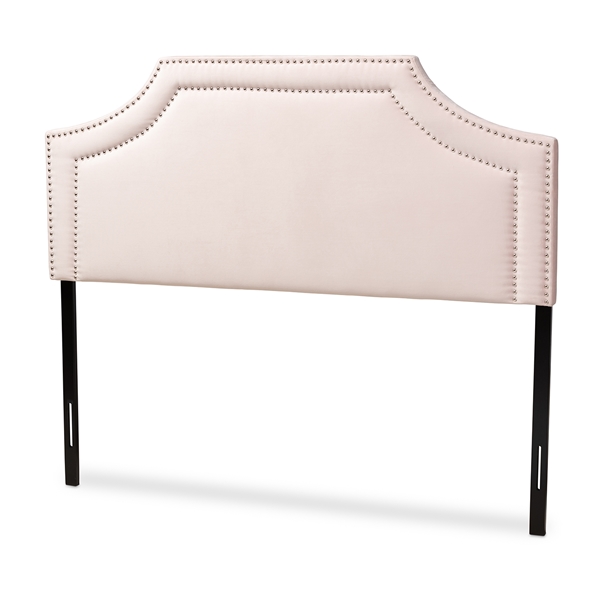baxton studio Baxton Studio Avignon Modern and Contemporary Light Pink Velvet Fabric Upholstered Queen Size Headboard