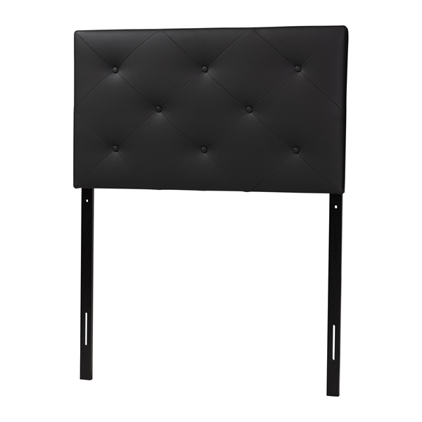 baxton studio Baxton Studio Baltimore Modern and Contemporary Black Faux Leather Upholstered Twin Size Headboard