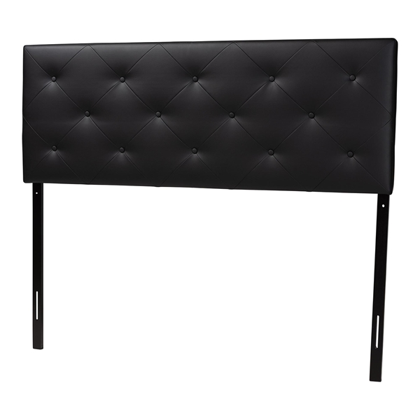 baxton studio Baxton Studio Baltimore Modern and Contemporary King Black Faux Leather Upholstered Headboard