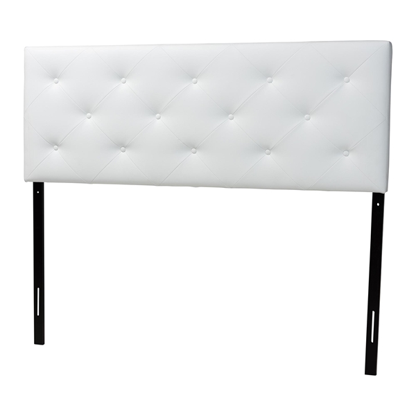baxton studio Baxton Studio Baltimore Modern and Contemporary King White Faux Leather Upholstered Headboard