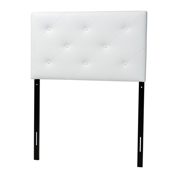baxton studio Baxton Studio Baltimore Modern and Contemporary White Faux Leather Upholstered Twin Size Headboard