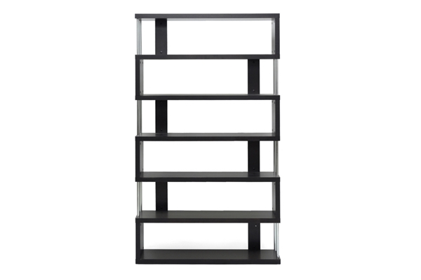 baxton studio Baxton Studio Barnes Dark Brown Six-Shelf Modern Bookcase