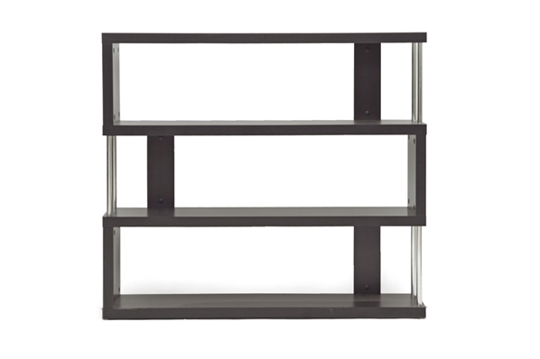 baxton studio Baxton Studio Barnes Dark Brown Three-Shelf Modern Bookcase
