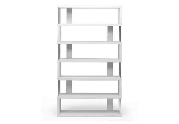 baxton studio Baxton Studio Barnes White Six-Shelf Modern Bookcase