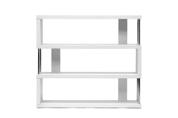 baxton studio Baxton Studio Barnes White Three-Shelf Modern Bookcase