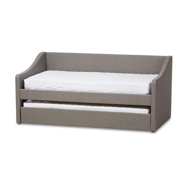 baxton studio Baxton Studio Barnstorm Modern and Contemporary Grey Fabric Upholstered Daybed with Guest Trundle Bed
