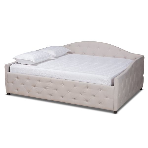 baxton studio Baxton Studio Becker Modern and Contemporary Transitional Beige Fabric Upholstered Full Size Daybed