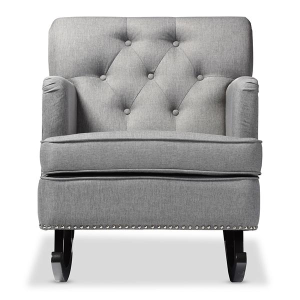 baxton studio Baxton Studio Bethany Modern and Contemporary Grey Fabric Upholstered Button-tufted Rocking Chair
