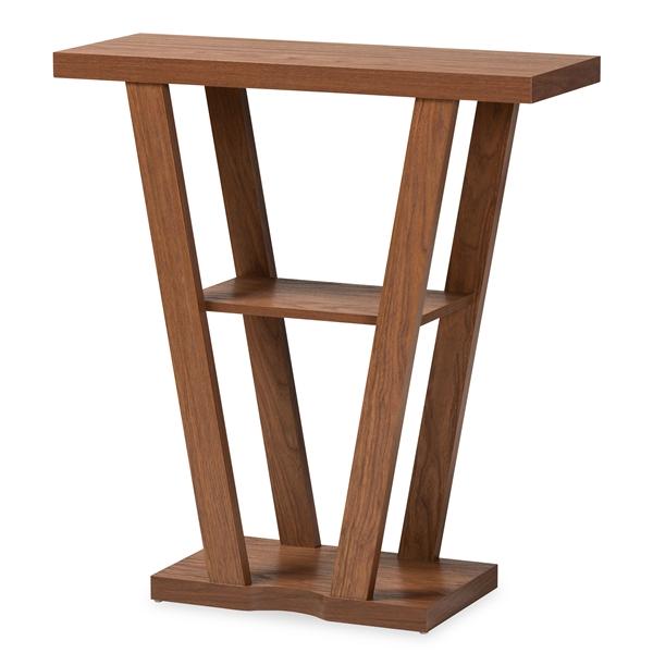 baxton studio Baxton Studio Boone Modern and Contemporary Walnut Brown Finished Wood Console Table