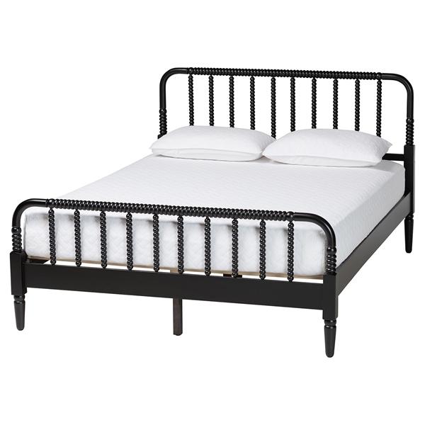 baxton studio Baxton Studio Braith Farmhouse Black Spindle Wood Queen Size Platform Bed