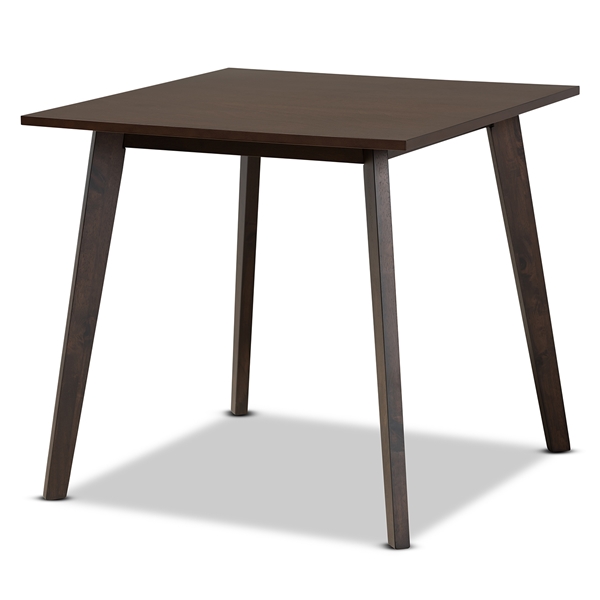 baxton studio Baxton Studio Britte Mid-Century Modern Dark Oak Brown Finished Square Wood Dining Table