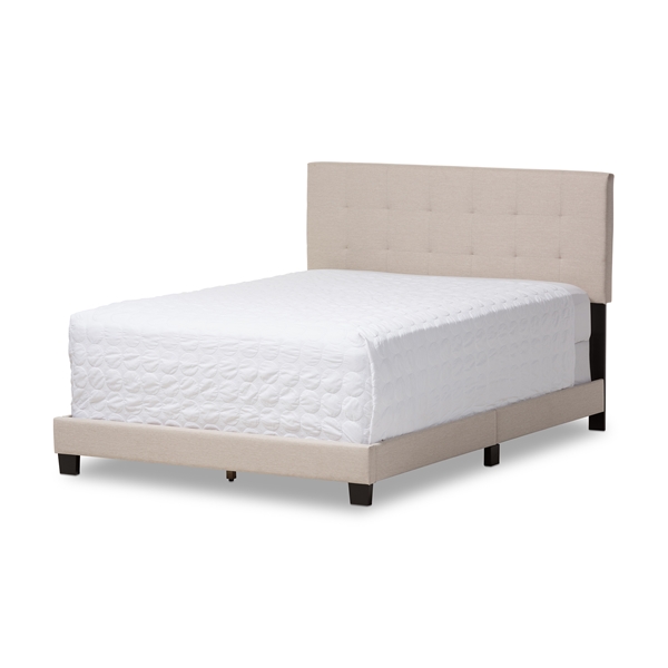 baxton studio Baxton Studio Brookfield Modern and Contemporary Beige Fabric Upholstered Grid-tufting Queen Size Bed