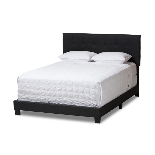 baxton studio Baxton Studio Brookfield Modern and Contemporary Charcoal Grey Fabric Full Size Bed