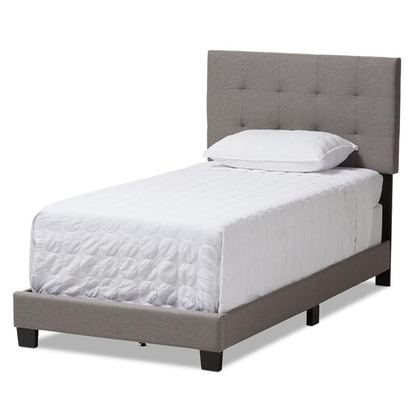 baxton studio Baxton Studio Brookfield Modern and Contemporary Light Grey Fabric Twin Size Bed