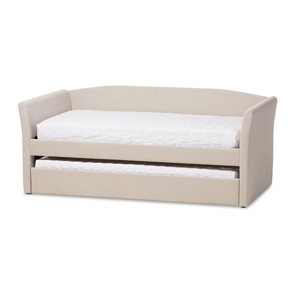 baxton studio Baxton Studio Camino Modern and Contemporary Beige Fabric Upholstered Daybed with Guest Trundle Bed
