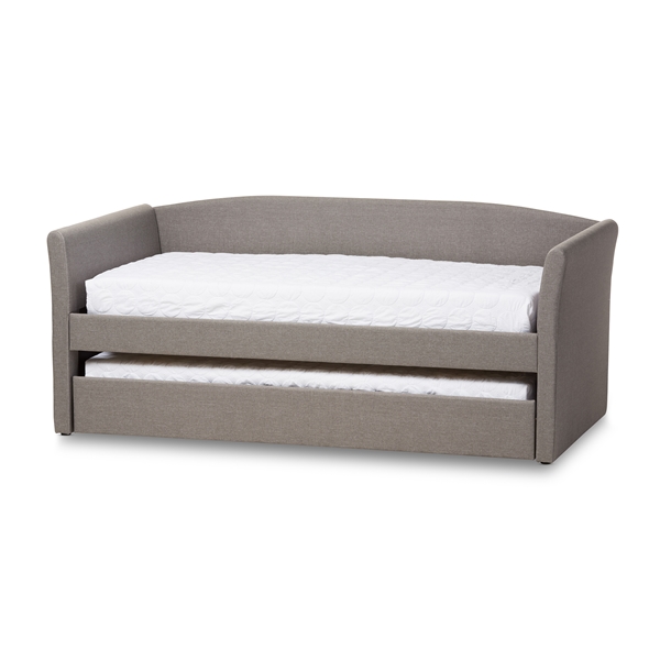 baxton studio Baxton Studio Camino Modern and Contemporary Grey Fabric Upholstered Daybed with Guest Trundle Bed