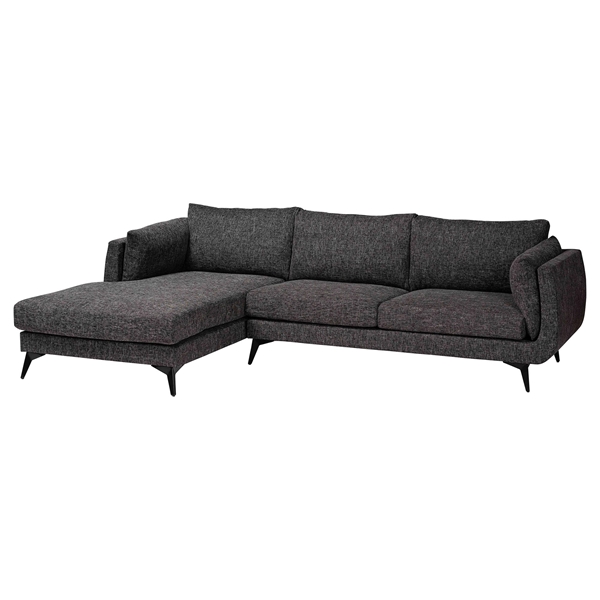 baxton studio Baxton Studio Cantu Modern Gravel Twill Fabric Left Facing Sectional Sofa