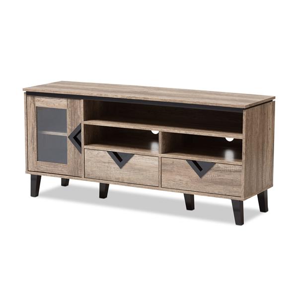 baxton studio Baxton Studio Cardiff Modern and Contemporary Light Brown Wood 55-Inch TV Stand