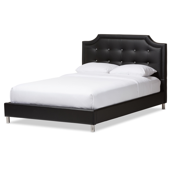 baxton studio Baxton Studio Carlotta Black Modern Bed with Upholstered Headboard - King Size
