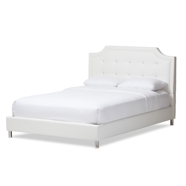 baxton studio Baxton Studio Carlotta White Modern Bed with Upholstered Headboard - King Size