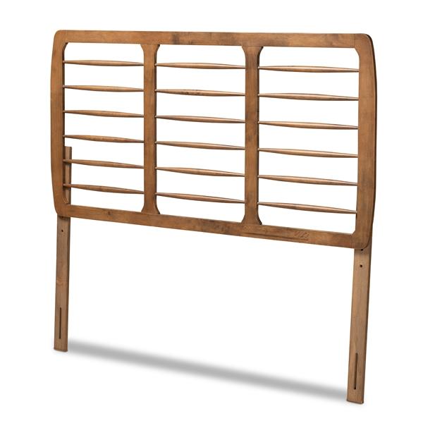 baxton studio Baxton Studio Carolyn Mid-Century Modern Ash Walnut Finished Wood Queen Size Headboard