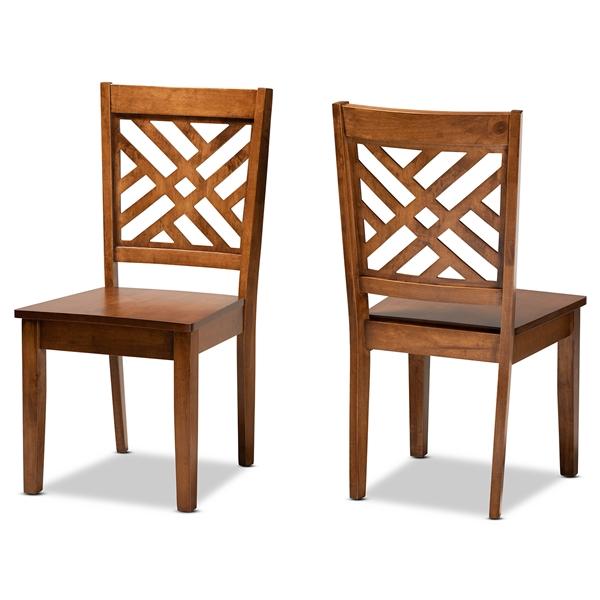 baxton studio Baxton Studio Caron Modern and Contemporary Transitional Walnut Brown Finished Wood 2-Piece Dining Chair Set