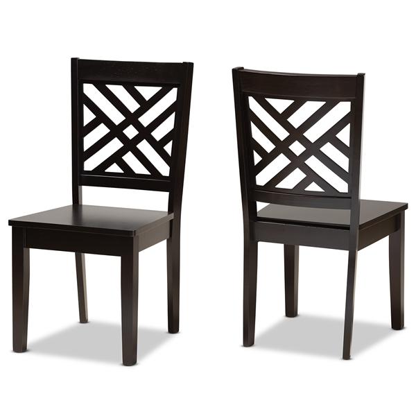baxton studio Baxton Studio Caron Modern and Contemporary Transitional Dark Brown Finished Wood 2-Piece Dining Chair Set