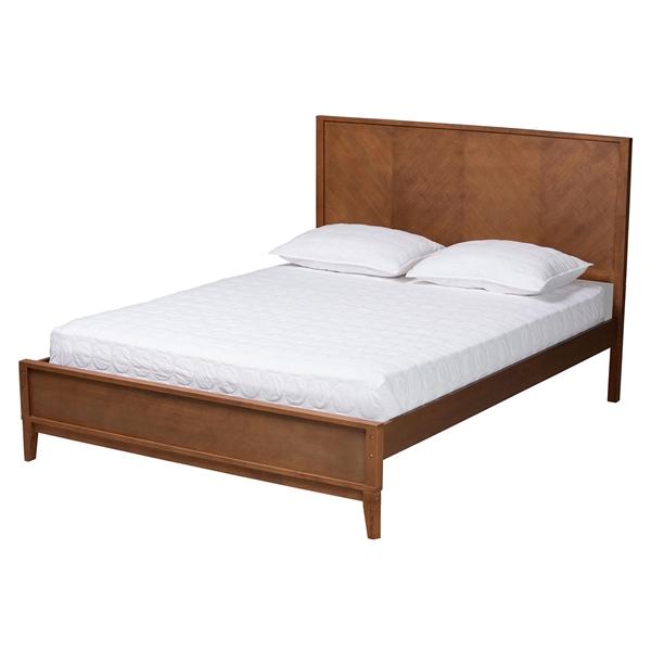 baxton studio Baxton Studio Carver Classic Transitional Ash Walnut Finished Wood Queen Size Platform Bed