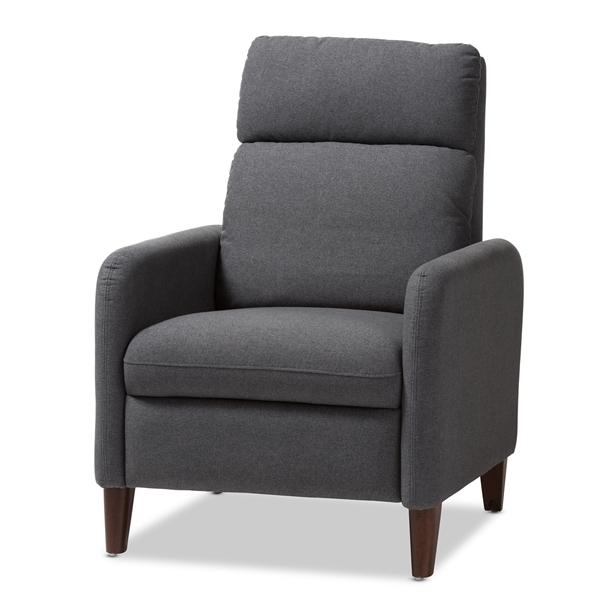 baxton studio Baxton Studio Casanova Mid-century Modern Grey Fabric Upholstered Lounge Chair
