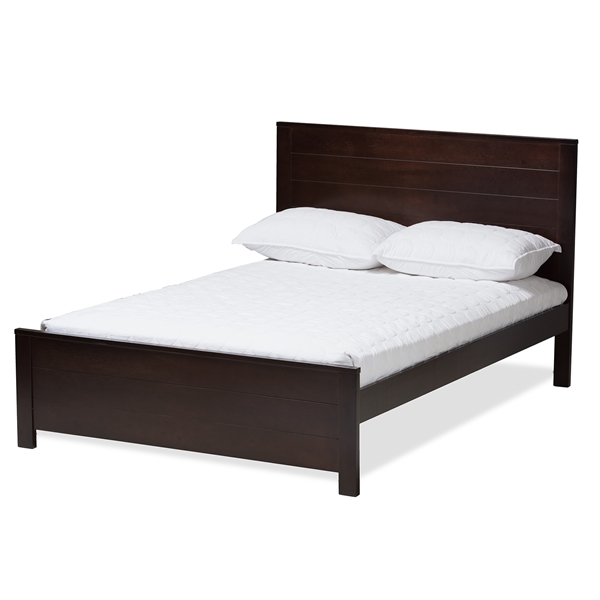 baxton studio Baxton Studio Catalina Modern Classic Mission Style Dark Brown-Finished Wood Full Platform Bed