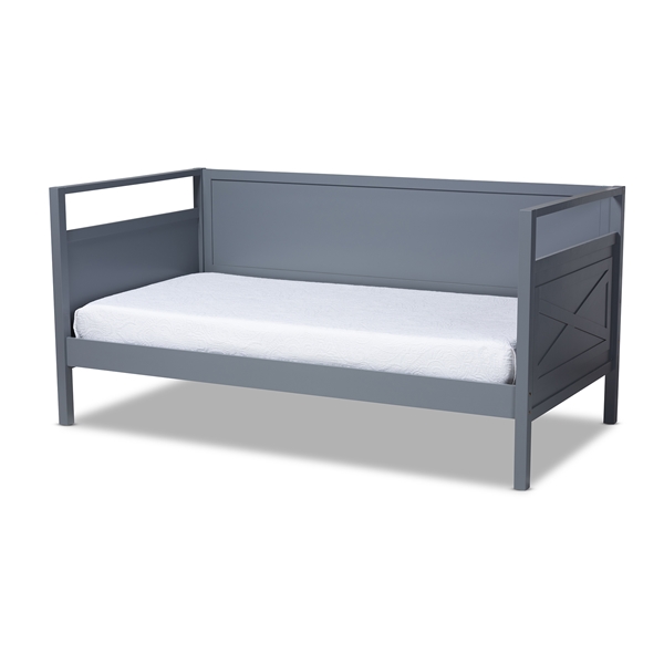 baxton studio Baxton Studio Cintia Cottage Farmhouse Grey Finished Wood Twin Size Daybed