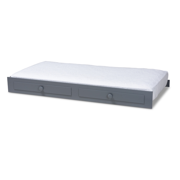 baxton studio Baxton Studio Cintia Cottage Farmhouse Grey Finished Wood Twin Size Trundle