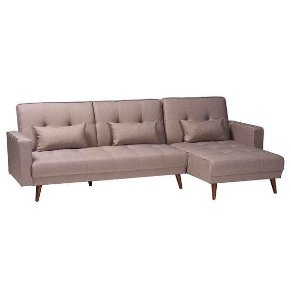 baxton studio Baxton Studio Claire Contemporary Clay Fabric Upholstered Convertible Sleeper Sofa
