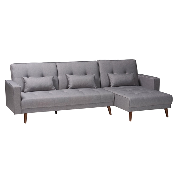 baxton studio Baxton Studio Claire Contemporary Slate Fabric Upholstered Convertible Sleeper Sofa