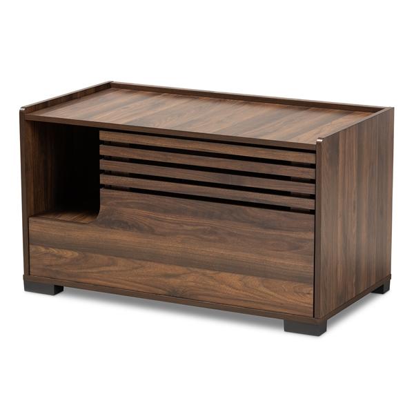 baxton studio Baxton Studio Claire Modern and Contemporary Walnut Brown Finished Cat Litter Box Cover House