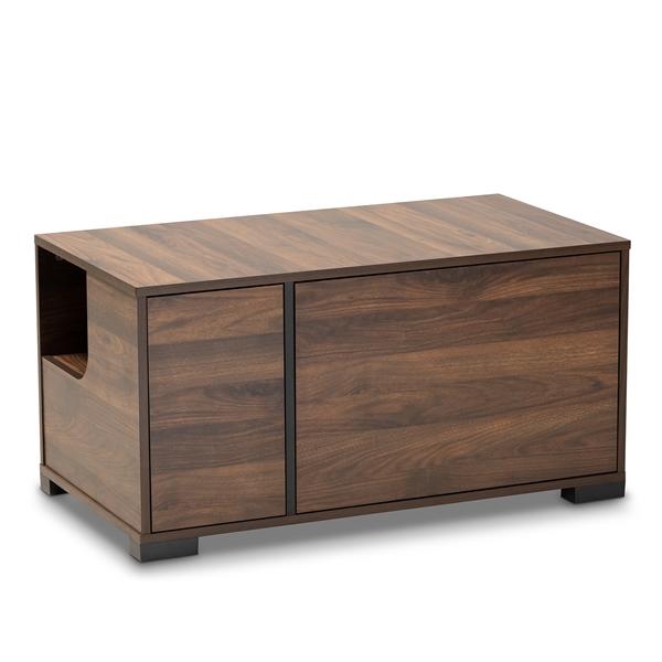 baxton studio Baxton Studio Connor Modern and Contemporary Walnut Brown Finished 2-Door Cat Litter Box Cover House