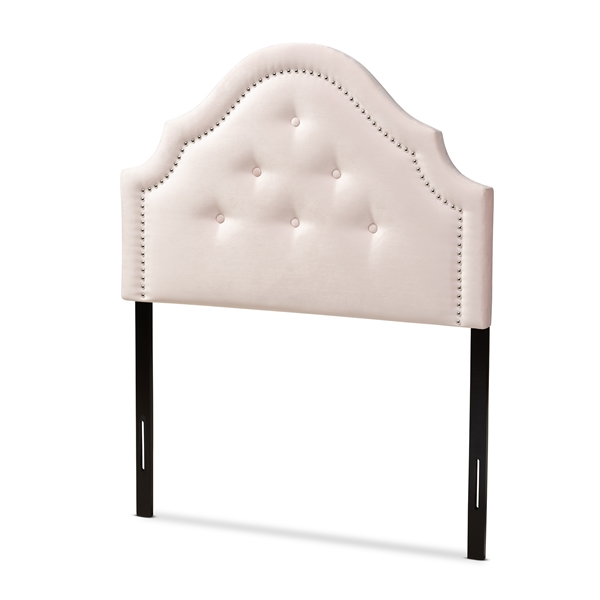baxton studio Baxton Studio Cora Modern and Contemporary Light Pink Velvet Fabric Upholstered Twin Size Headboard