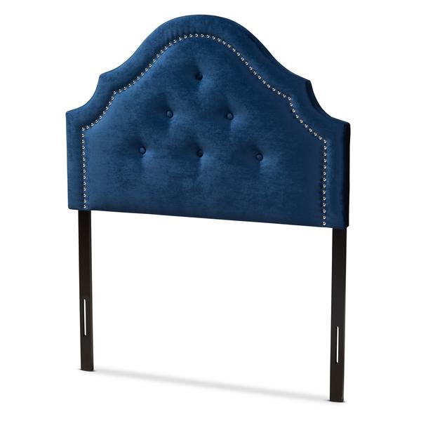 baxton studio Baxton Studio Cora Modern and Contemporary Royal Blue Velvet Fabric Upholstered Twin Size Headboard