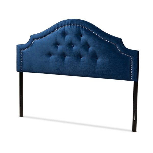 baxton studio Baxton Studio Cora Modern and Contemporary Royal Blue Velvet Fabric Upholstered Queen Size Headboard